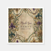 Beaded Fleur-de-Lis Mardi Gras Masquerade Servet (Voorkant)