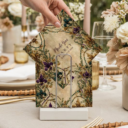 Beaded Fleur-de-Lis Mardi Gras Masquerade Servet