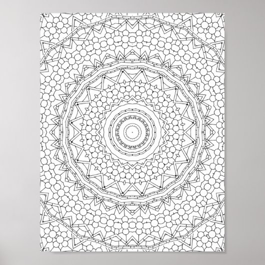 Beaded Star Geometry Coloring Page Pattern Design Poster (Voorkant)