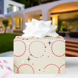 Beaded verjaardag vriendschap armbanden rood & roz cadeaupapier