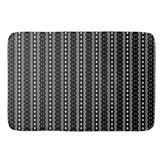 Beaded Zwart & Wit Badmat (Voorkant)