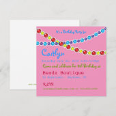 Beading Birthday Party Kaart (Voorkant / Achterkant)