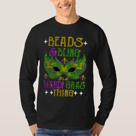 Beads And Bling It's A Mardi Gras Thing Cute Carni T-shirt (Voorkant)