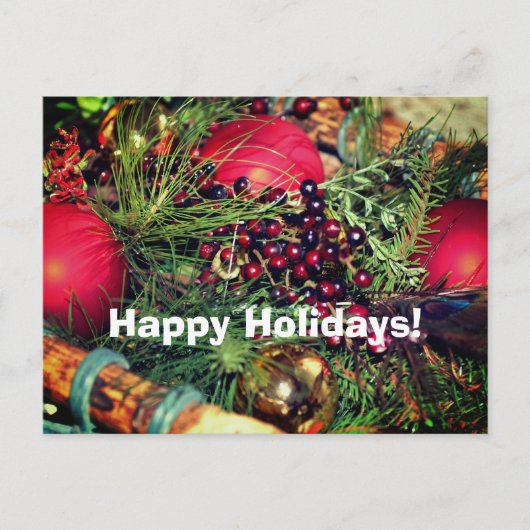 Beads Balls Evergreens Briefkaart kerstfeestdag (Voorkant)