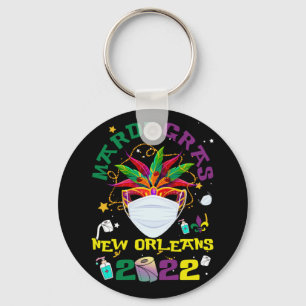 Beads Bling and Mask Mardi Gras 2022 Quarantine Sleutelhanger
