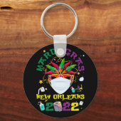 Beads Bling and Mask Mardi Gras 2022 Quarantine Sleutelhanger (Voorkant)