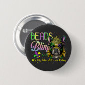 Beads met een Franse bulledog Mardi Gras Thing Ronde Button 5,7 Cm (Voorkant /achterkant)