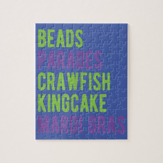Beads Parades Crawfish Kingcake Mardi Gras Legpuzzel (Verticaal)