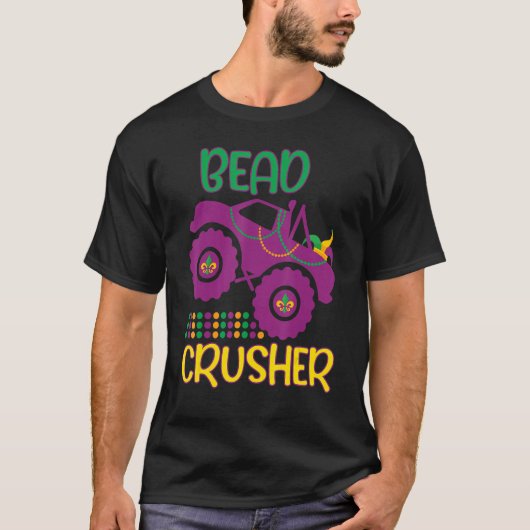 Beads rusher Monster Truck Funny Mardi Gras Party T-shirt (Voorkant)