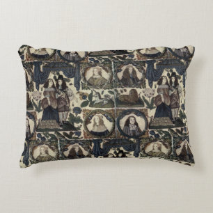 Beadwork Embroidery Charles II en zijn koningin Accent Kussen