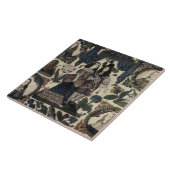 Beadwork Embroidery Charles II en zijn koningin Tegeltje (Zijkant)