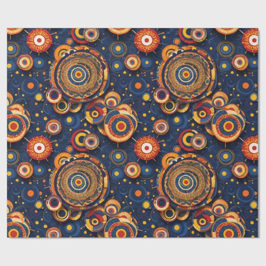 Beadwork Tribal Ankara Stippen Afro-Amerikaanse ge Cadeaupapier (Vlak)