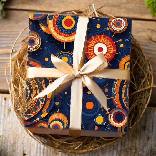 Beadwork Tribal Ankara Stippen Afro-Amerikaanse ge Cadeaupapier