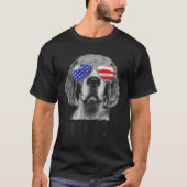Beagle 4 juli Merica Sunbril Mannen Verenigde Stat T-shirt (Voorkant)