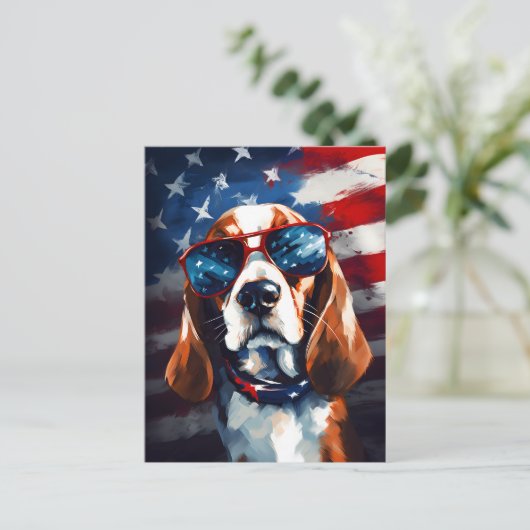 Beagle 4 juli Onafhankelijkheidsdag Briefkaart (Staand voorkant)