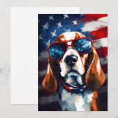 Beagle 4 juli Onafhankelijkheidsdag Feestdagenkaart (Voorkant / Achterkant)