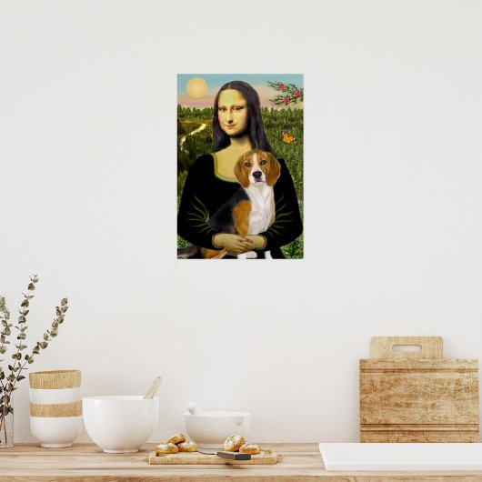 Beagle 7 - Mona Lisa Poster (Keuken)