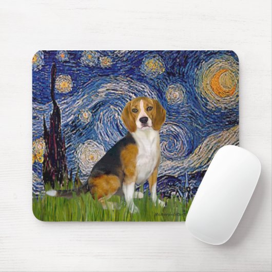 Beagle 7 - Sterrennacht Muismat (Met muis)