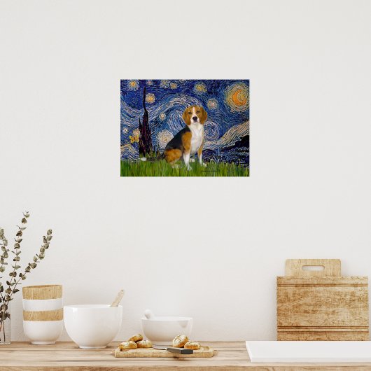 Beagle 7 - Sterrennacht Poster (Keuken)