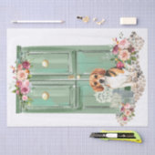 Beagle aan de deur tissuepapier (Craft)