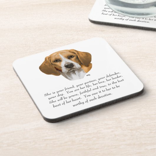 Beagle Aandenken Bier Onderzetter (Linkerzijde)