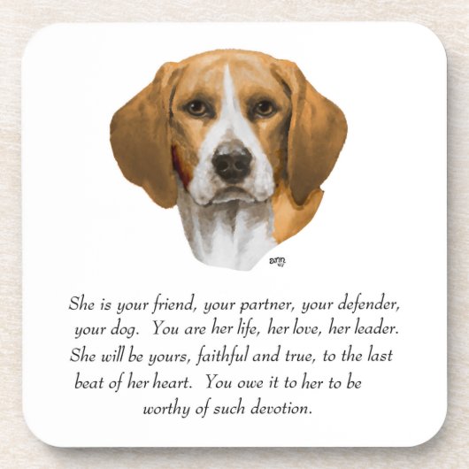 Beagle Aandenken Bier Onderzetter (Voorkant)