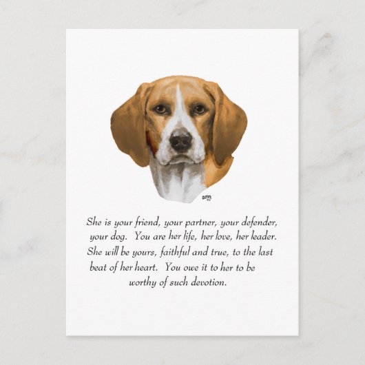 Beagle Aandenken Briefkaart (Voorkant)