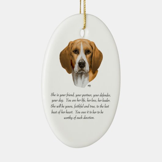 Beagle Aandenken Keramisch Ornament (Rechts)