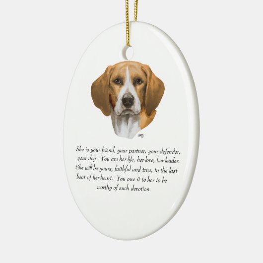Beagle Aandenken Keramisch Ornament (Links)