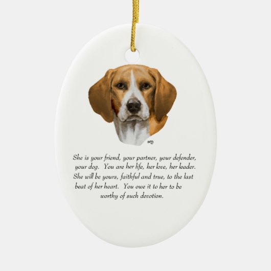 Beagle Aandenken Keramisch Ornament (Voorkant)