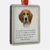 Beagle Aandenken MAN Metalen Ornament (Rechts)
