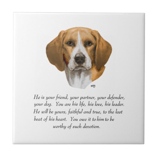 Beagle Aandenken MAN Tegeltje (Voorkant)