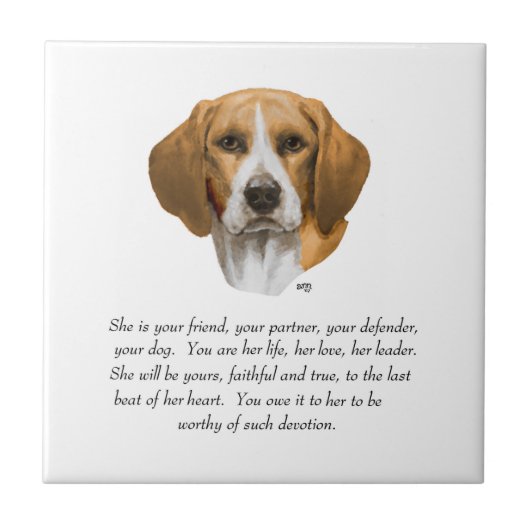Beagle Aandenken Tegeltje (Voorkant)