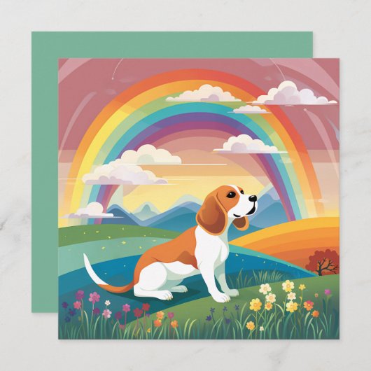 Beagle aangepaste hondennaam regenboog brug sympat (Voorkant / Achterkant)