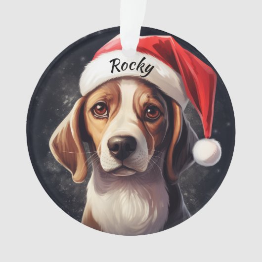 Beagle Aangepaste Kerstversiering Ornament (voorkant)