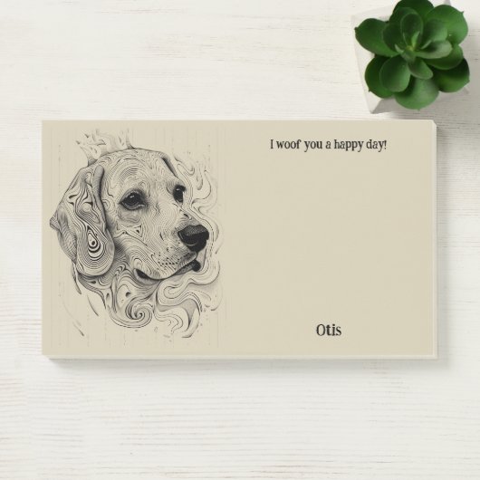 Beagle Abstract Art Dog Naam Post-it® Notes (Kantoor)