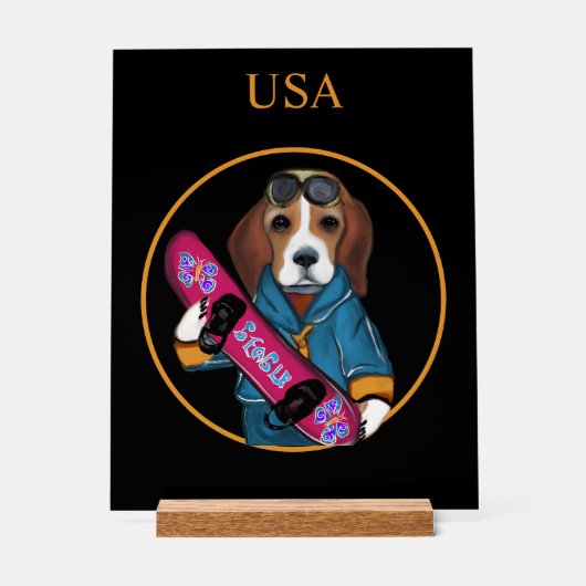 BEAGLE ACRYL BORD (Voorkant)