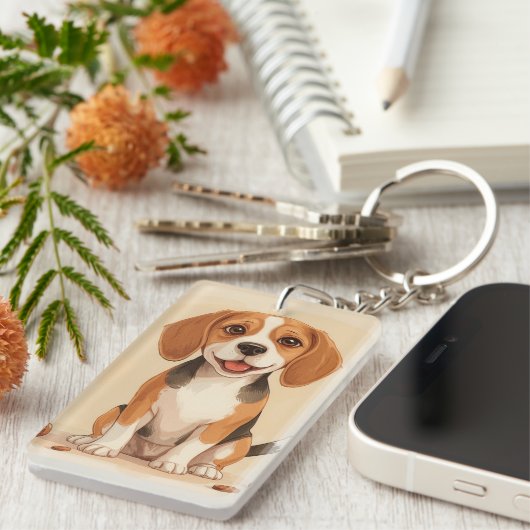 Beagle acryl Sleutelhanger (Voorkant Rechts)