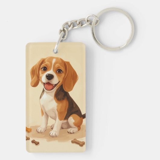 Beagle acryl Sleutelhanger (achterkant)