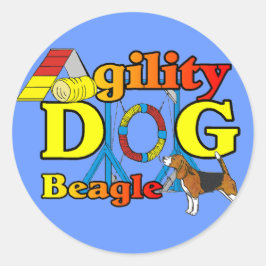Beagle Agility Gifts Ronde Sticker