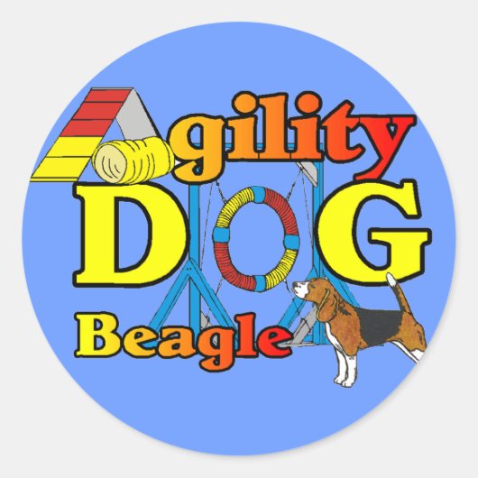 Beagle Agility Gifts Ronde Sticker (Voorkant)