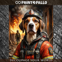 Beagle als brandweerman - Tissue Paper