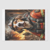 Beagle als brandweerman - Tissuepapier (Voorkant)