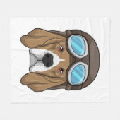 Beagle als piloot met piloot-pet fleece deken (Voorkant (Horizontaal))