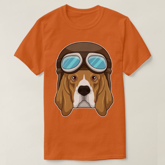 Beagle als piloot met piloot-pet t-shirt (Design voorkant)