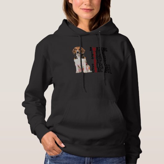 Beagle Amazing Loing Strong Happy Selfless Gracef Hoodie (Voorkant)