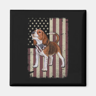 Beagle Amerikaanse Vlag Bandana Patriottisch 4 jul Magneet