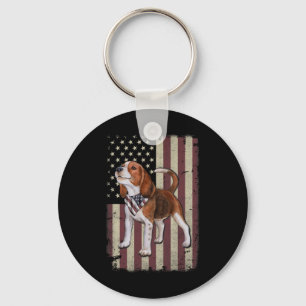 Beagle Amerikaanse Vlag Bandana Patriottisch 4 Jul Sleutelhanger