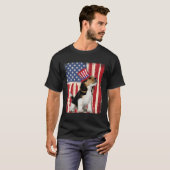Beagle Amerikaanse vlag Patriottische 4 juli T-shirt (Voorkant volledig)