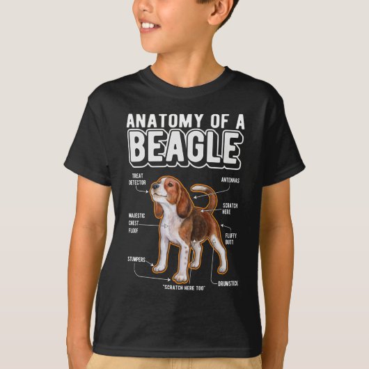 Beagle Anatomy Funny Dog T-shirt (Voorkant)